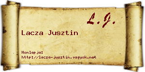 Lacza Jusztin névjegykártya