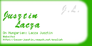 jusztin lacza business card